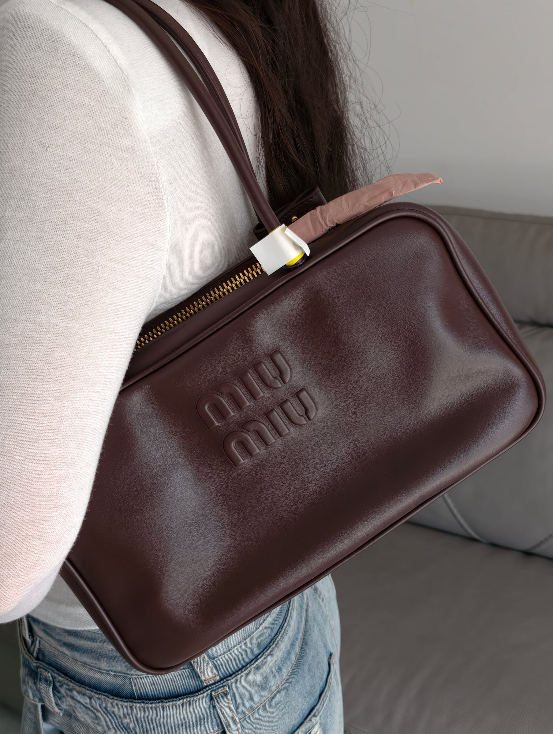 Beau leather top-handle bag alternate view